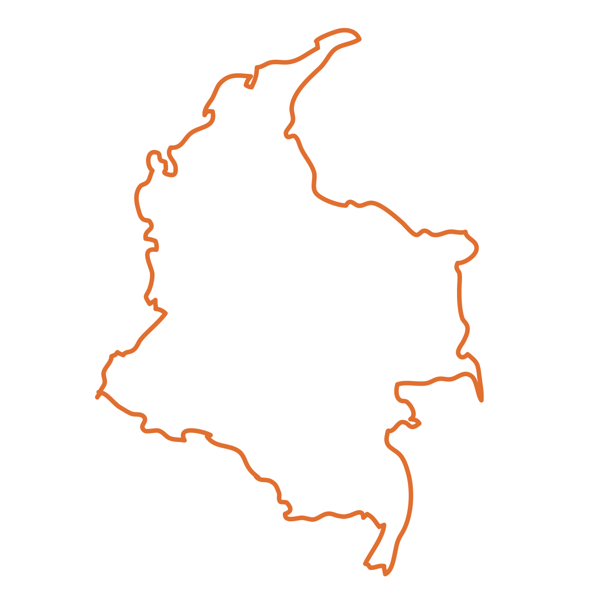 Map outline of Colombia.