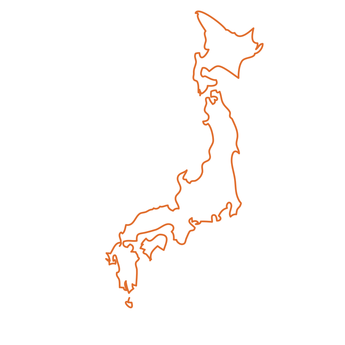 Map outline of Japan