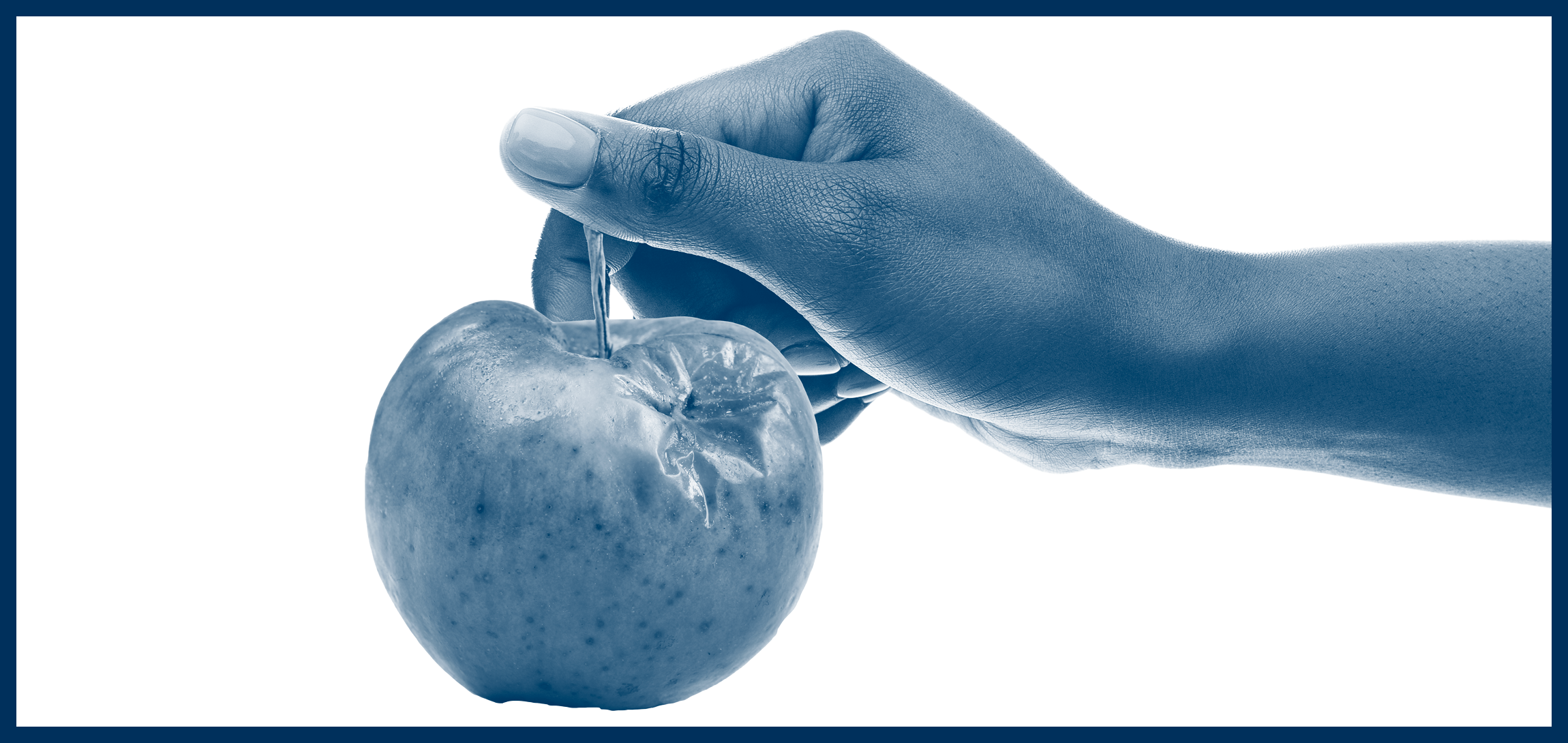 Image of a hand picking up a bad apple