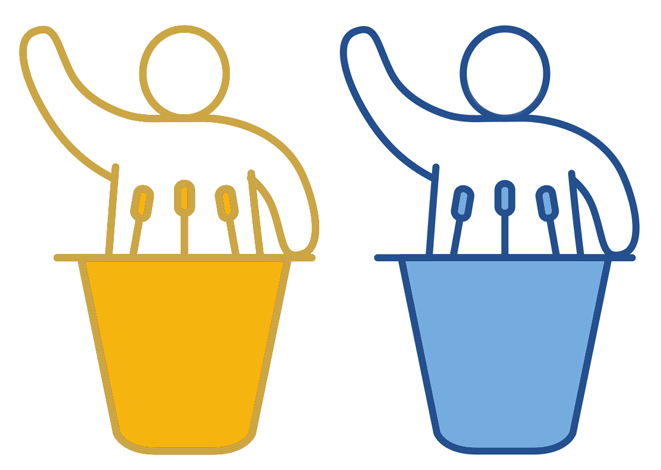 Graphic depicting adversarial criminal justice procedures