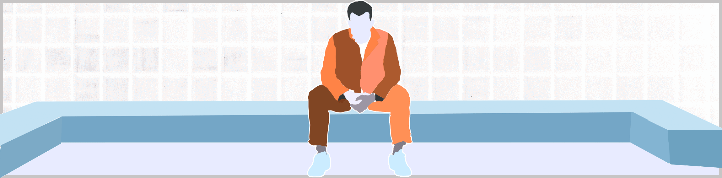 Prisoner in orange jumpsuit 