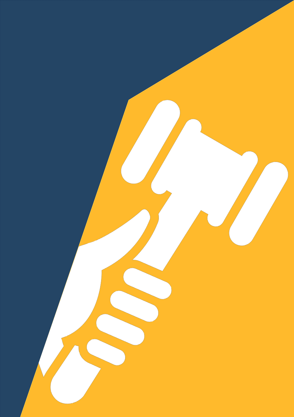 Image of a hand holding a gavel high, symbolizing an enforcement of judgment.