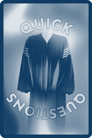 Front: Judicial Attire Quick Question Card