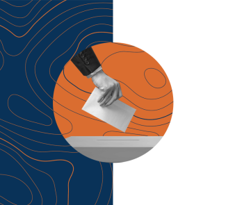 Image of a person submitting a ballot