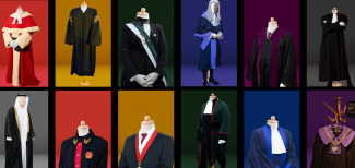 Judicial Attire Banner: Images of different judicial uniforms around the world