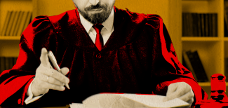 Judicial Case Management Header: Judge reviewing case files